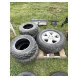 pallet 4 tires 1 wheel