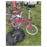 citizen pink foldable bike with bag