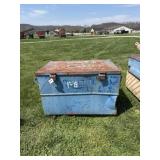 blue metal container