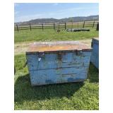 blue metal container