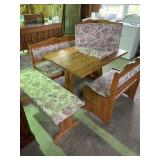 table and stools w/ corner bench