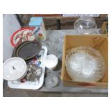 Serving Trays, Various Glassware
