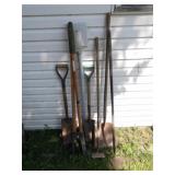 3-Shovels, Post Hole Digger, 2 Hoes
