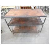 Rolling Steel Framed Work Table 4805x24.25x34in.