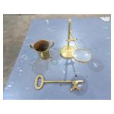 Brass Key, Brass Container, Magnifying Glass