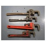 4-Pipewrenches, 2-Ridgid