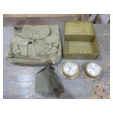 Seth Thomas Barometer & Clock, Military Pack &