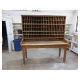 70.5x26.5x76.25 Vintage Wood Letter Holder 2pc.Top