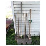 6 Various Shovels & Scraper