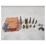 Ammo in Cigar Box, 2-30/06 SPRG, 3-30-30 Win,
