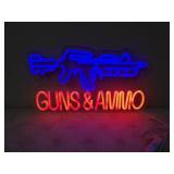 Guns & Ammo Neon LED Sign 15.5w x 9in. T