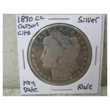 1890-CC Silver Morgan Dollar Carson City