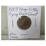 1857 Large Letter Flying Eagle Cent