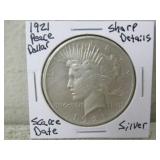 1921 Silver Peace Dollar Scarce Date
