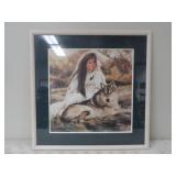 Native American Print by Maija,Signed 32.5 x 32.5