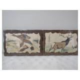 2-Cork Plaques by Gene Murray 17.5x12in,