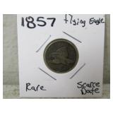 1857 Flying Eagle One Cent-Scarce Date