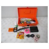 Plano Box w/Compasses, Cleaning Supplies &