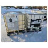 2-250gal. Poly Tanks w/Metal Cages