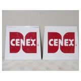 2-Cenex Tin Signs 12w x 11in. T