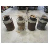 4-Cream Cans, 2 Have Tops