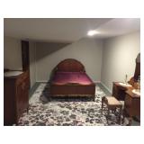 4pc Bedroom Set- Bed Frame, Dresser, Vanity w/