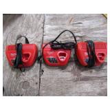 3-Milwaukee M12 Battery Chargers Cat #:48-59-2401
