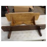 2-Wood Wall Shelves, one with hooks, Size in Disc