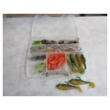 30-Rubber Swim Bait w/Plano Tackle Box