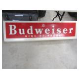 58x15in. Budweiser Plastic Sign
