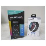 NIB-Soundlight+ Bluetooth Speaker, SXW Smart Watch