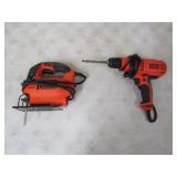B&D Variable Speed Jig Saw & B&D 3/8in. Drill,110v