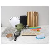 Various Kitchen Items, 6pc Stoneware Bowls, 4pc Gl