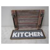 24.5x7.5 Kitchen Wood Sign, 26x16 Barnwood Wall