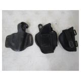 1-Leather Bulldog Holster, 2-Soft Black Holsters