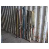 5 Pairs of Vintage Skis, Length in Description,