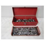 19in. Toolbox w/Several Assorted Sz, 1/2in&3/8in.