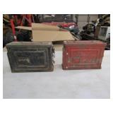 2-Metal Ammo Boxes 10x4x7in.