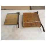 2-Vintage Paper Cutter,11x11 & 13x13in.