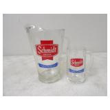 Schmidt Beer Pitcher & Glass Mug