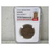 1918 Great Britain Penny Genuine