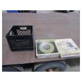 Approx 45 Records w/Milk Crate
