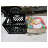 Approx 51 Christmas Records w/Milk Crate