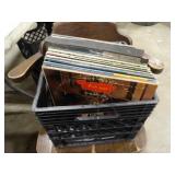 Approx 42 Records w/Milk Crate