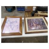 Framed Deer Drawing by K Maroon 1978 Signed 20.5