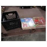 Approx 50 Records w/Milk Crate