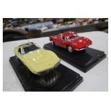 2-Chevrolet Corvettes, Red & Yellow