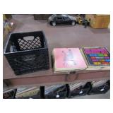 Approx 38 Records w/Milk Crate