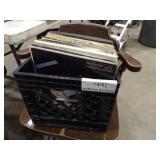 Approx 35 Records w/Milk Crate