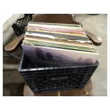 Approx 50 Records w/Milk Crate
